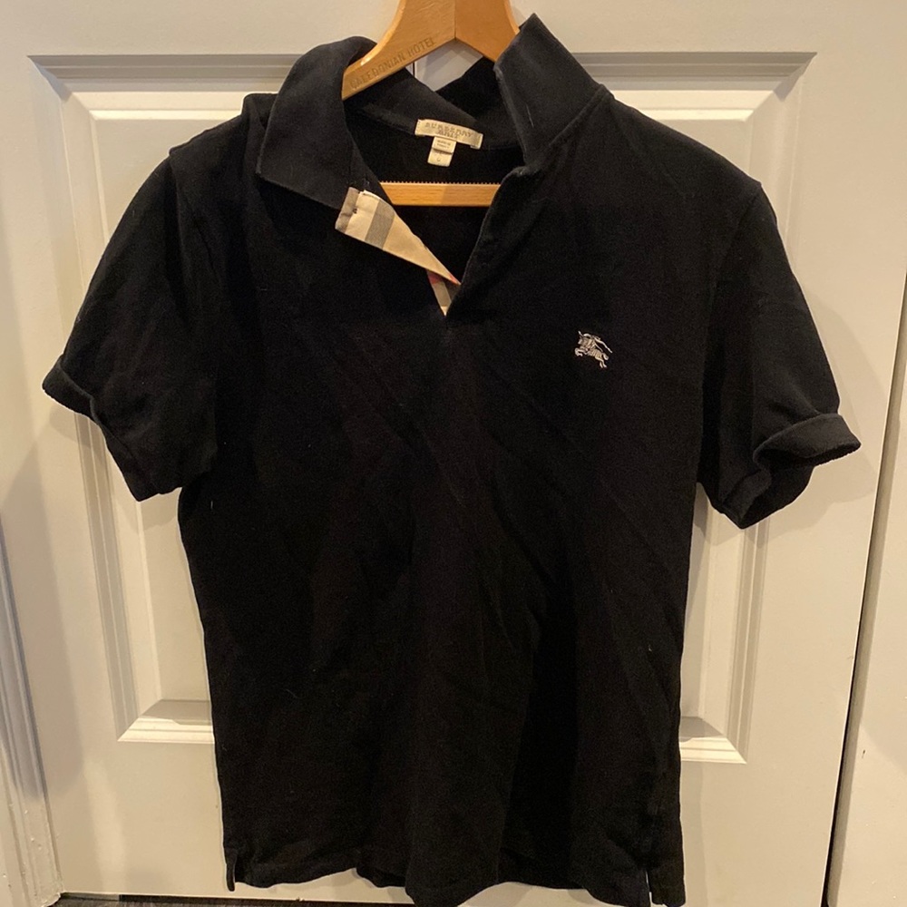 Black Burberry polo